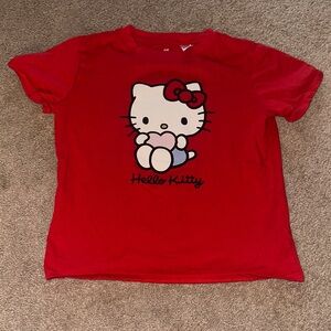 H&M Red Hello Kitty Graphic Tee with Pink & Cream Accents